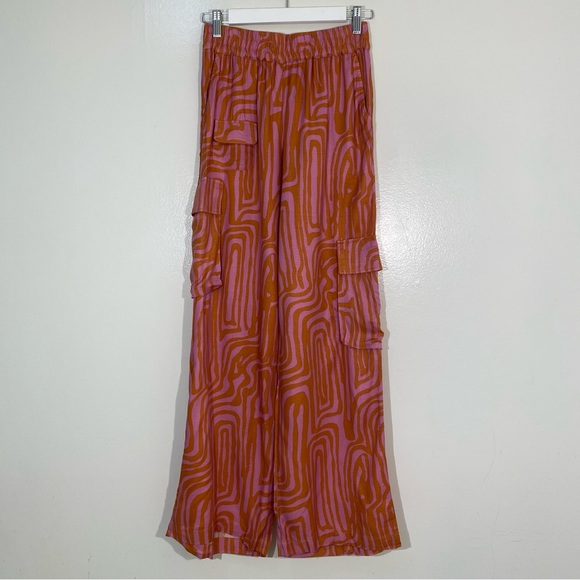 UO Purple Sophie Printed Pull On Pants size XS - Picture 2 of 12